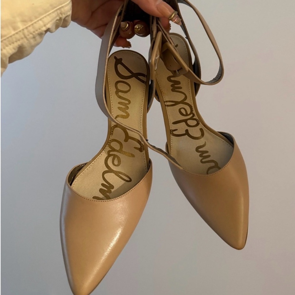 Sam Edelman Women's Tan Pointed Toe Ankle Strap heels